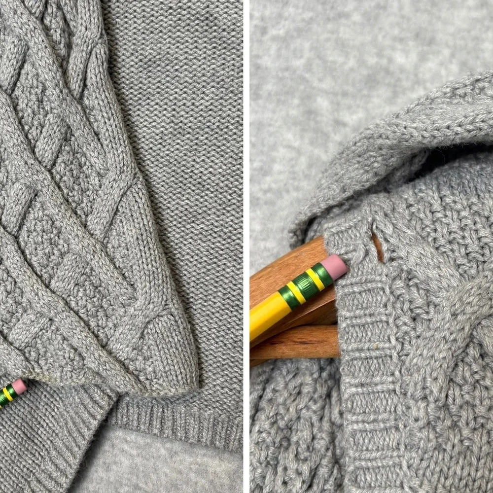 Christopher & Banks Women's Small Gray Cable Knit Open Front Cardigan Vest Comfy